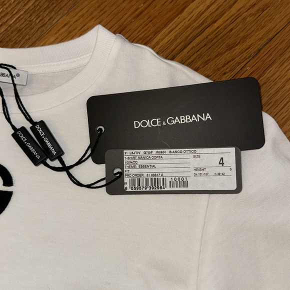 Dolce & Gabbana Girl's Interlocked Logo-Print T-Shirt, Size 4, New with Tags - Picture 2 of 4